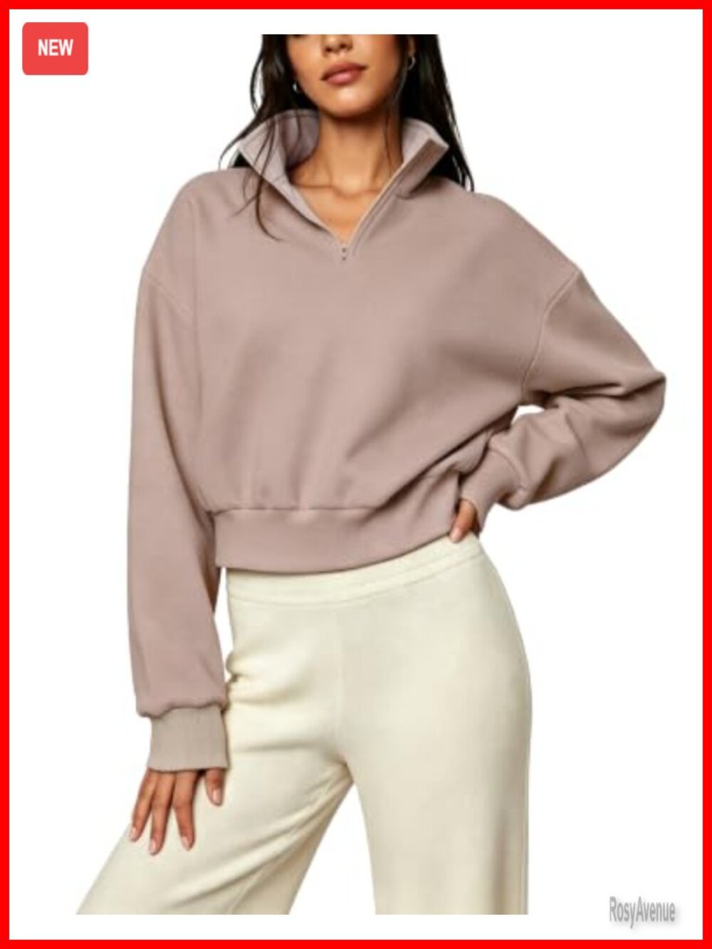 Womens Half Zip Sweatshirt Mock Neck Fleece Quarter Zip Pullover